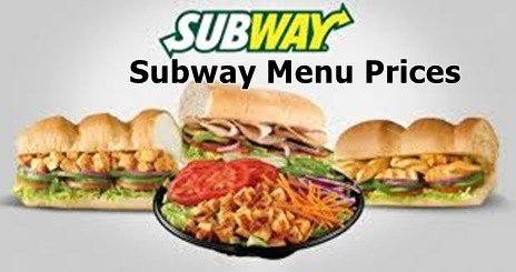 Subway Menu Prices